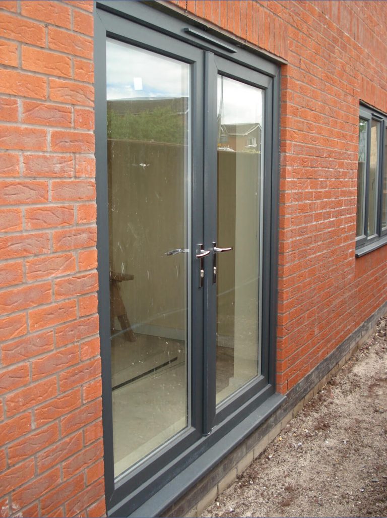 Anthracite grey uPVC french door