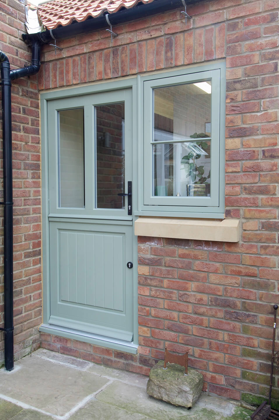 Grey timber back door