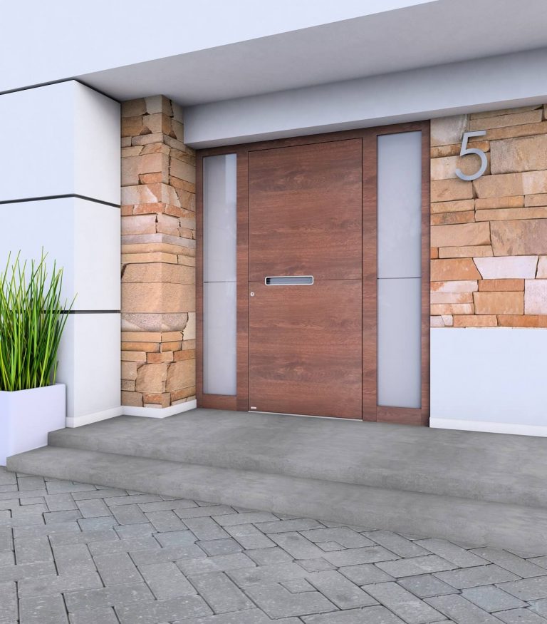 Brown aluminium front door