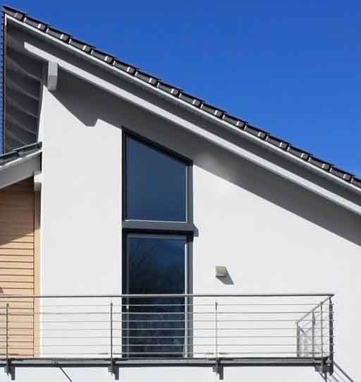 Sleek black aluminium window