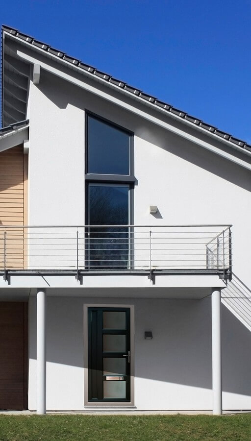 Sleek black aluminium window