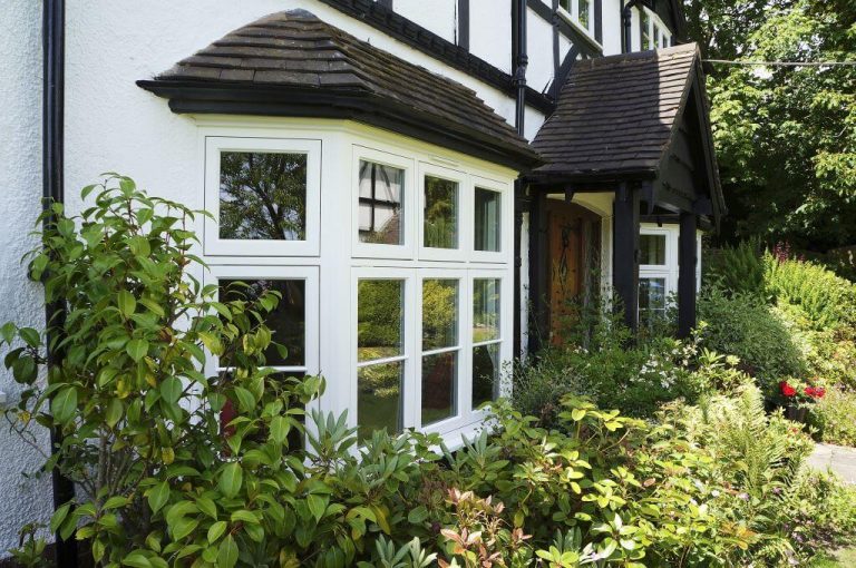 White bay windows