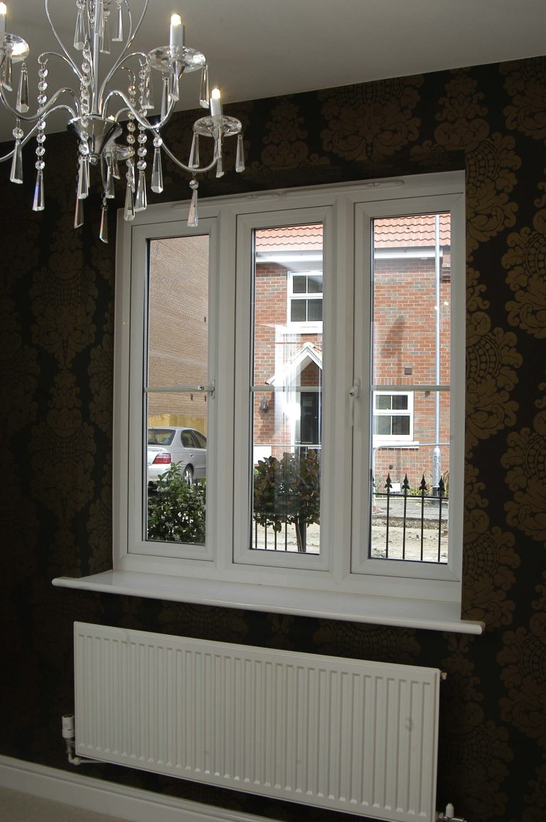 White uPVC casement window