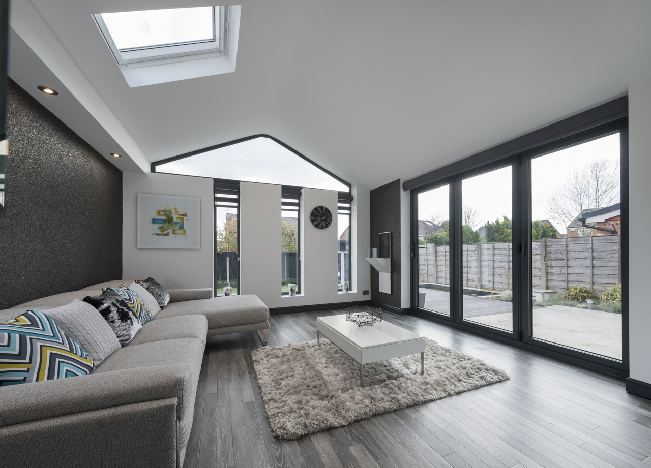 Interior view of a replacement tiled conservatory roof