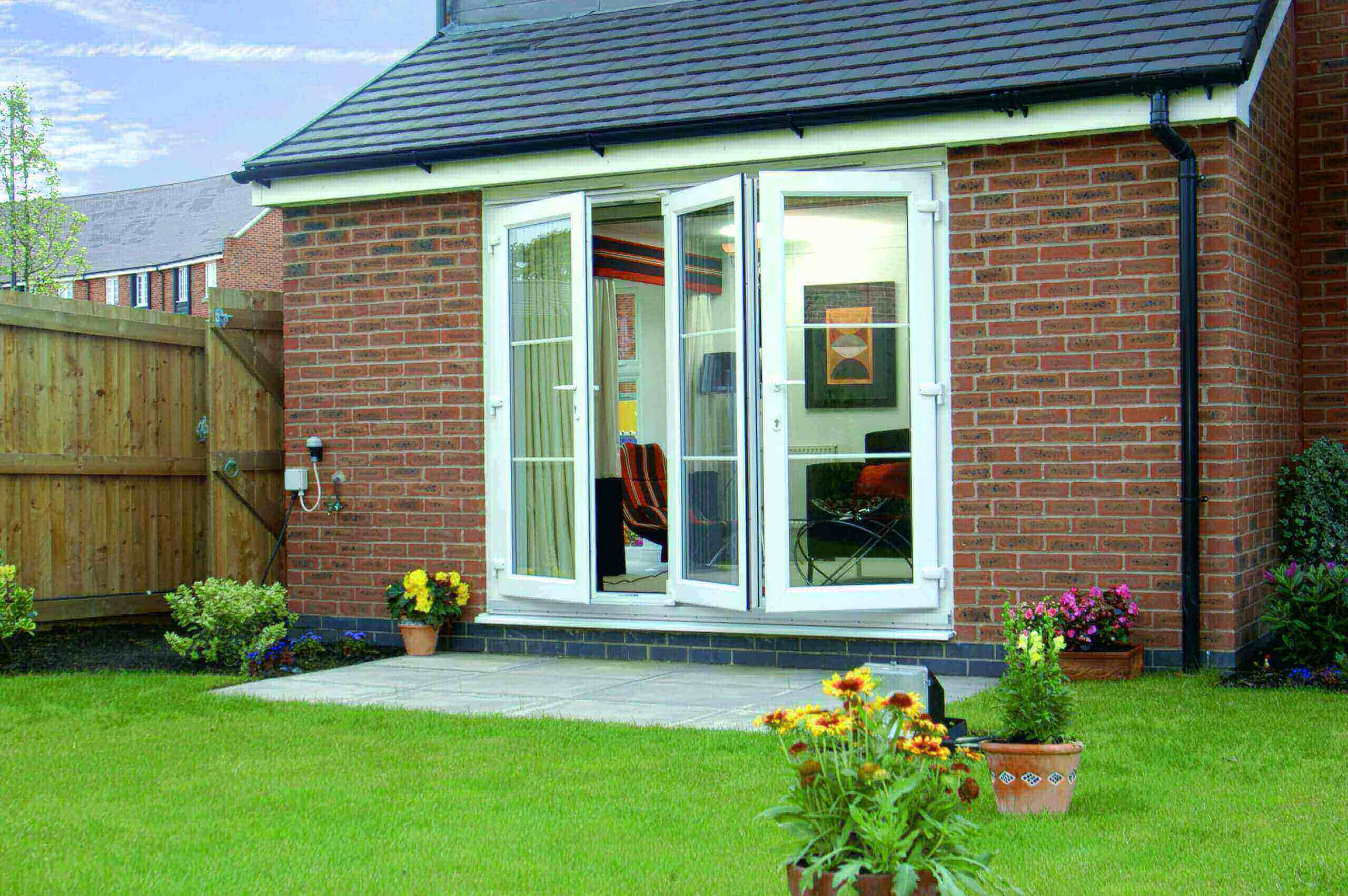 White uPVC bifold doors