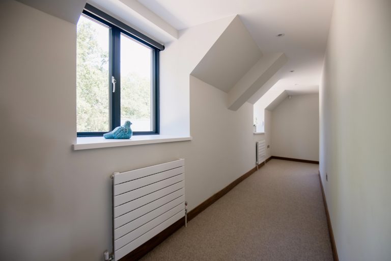 Window in hallway.