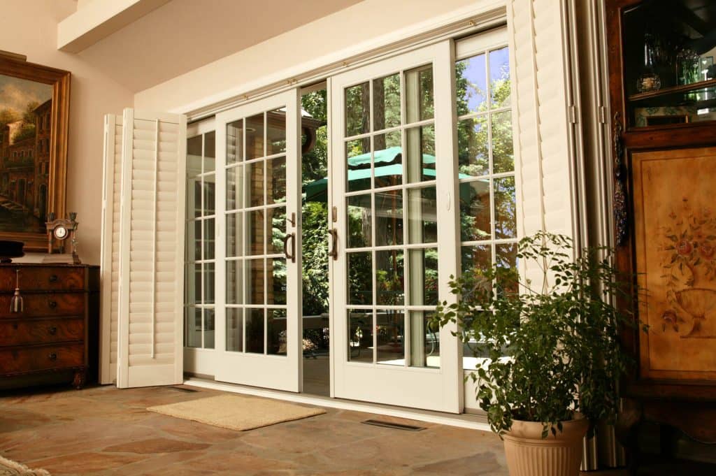 White sliding patio door