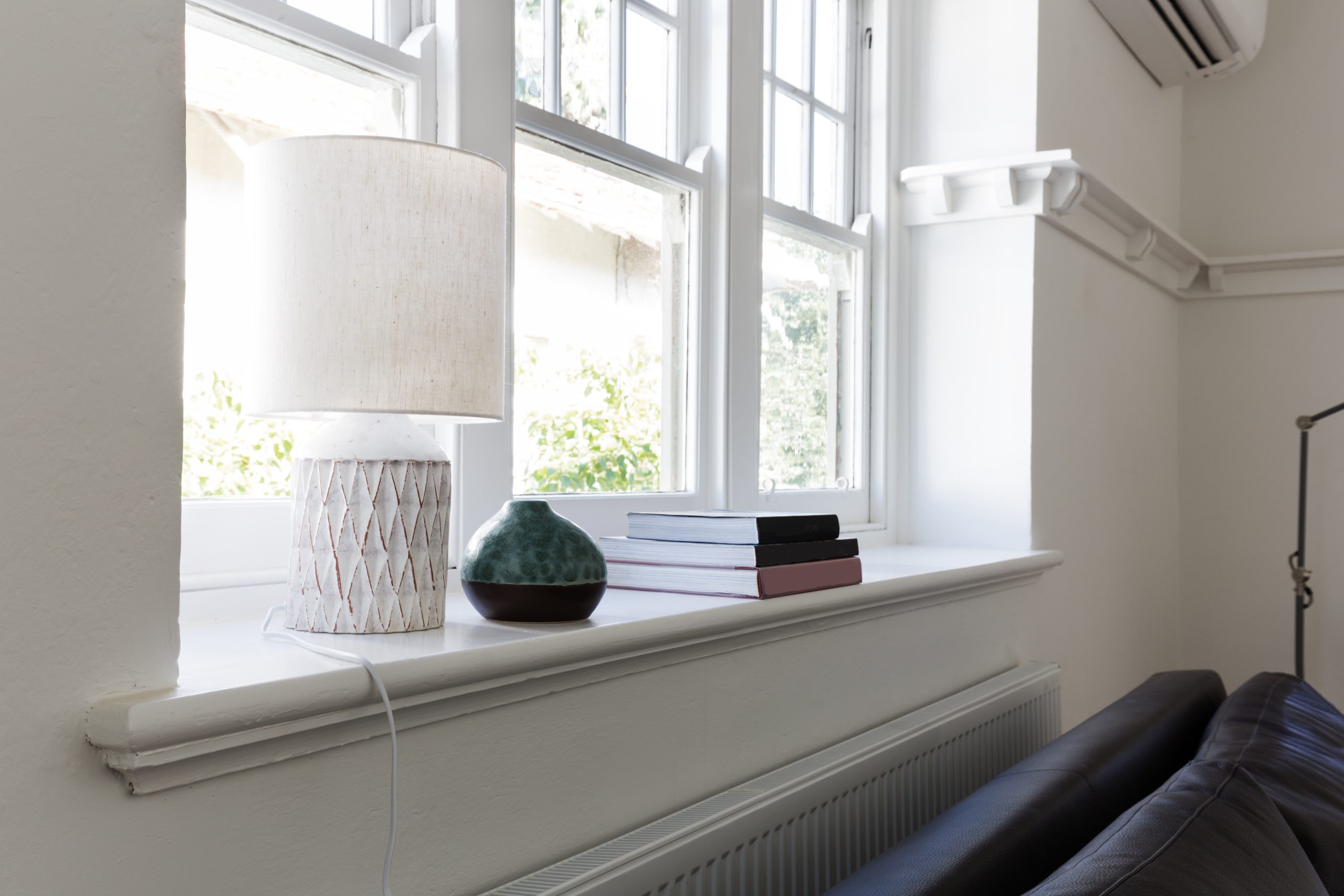 interior shot of white vertical sliding upvc sash windows