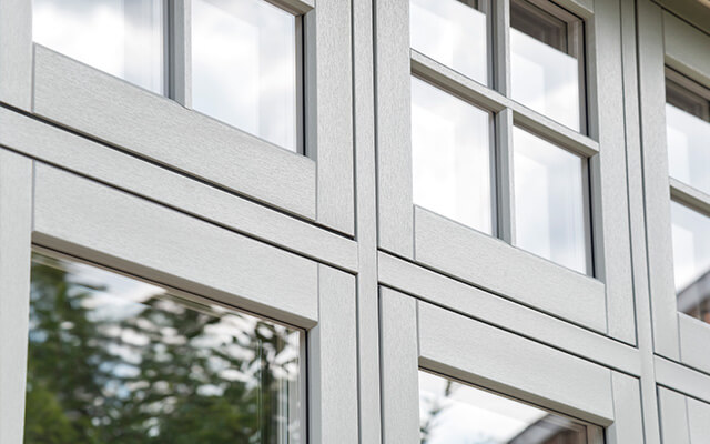 Close up of flush windows